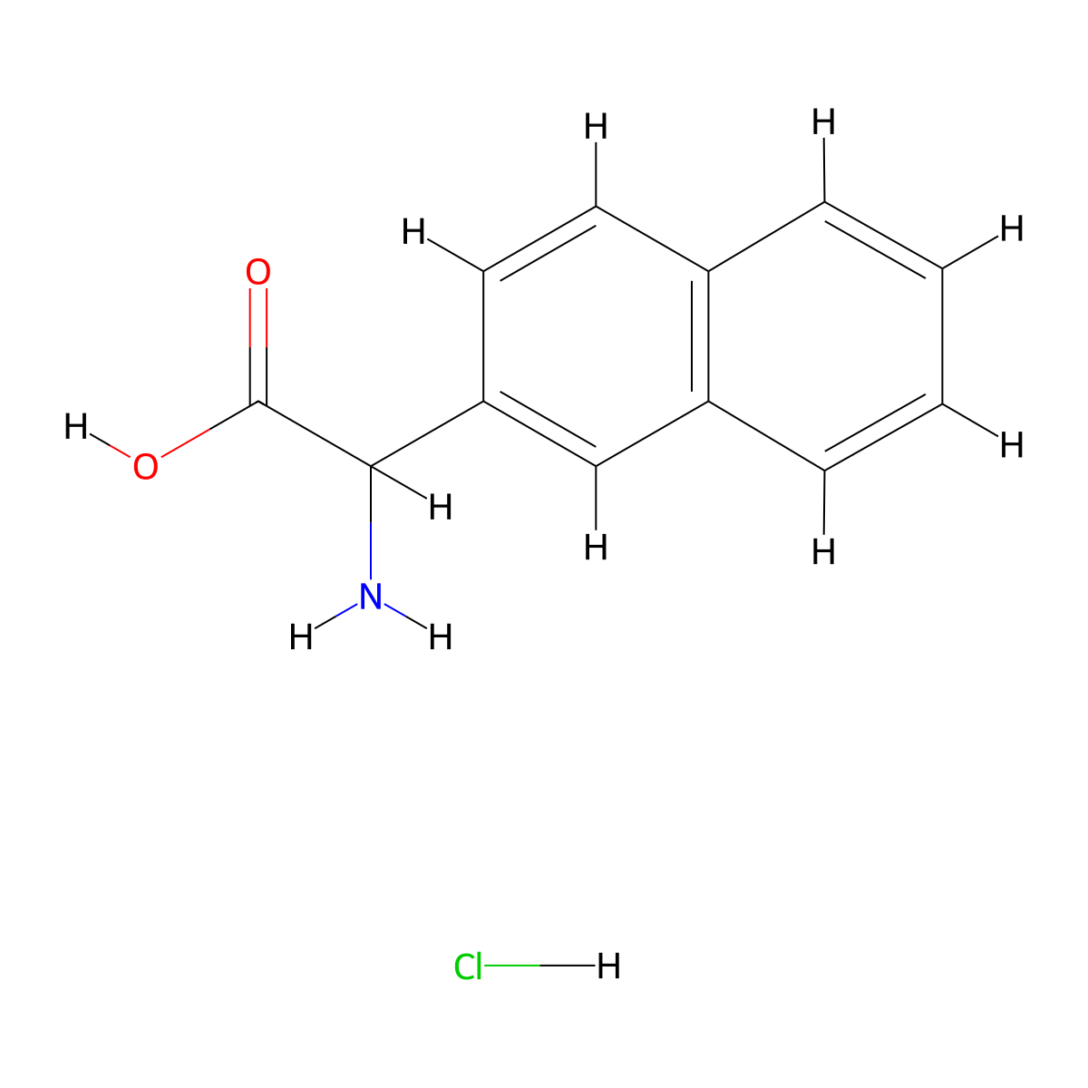 2-Amino-2-(naphthalen-2-yl)acetic acid hydrochloride molecular structure, CAS 433292-03-6