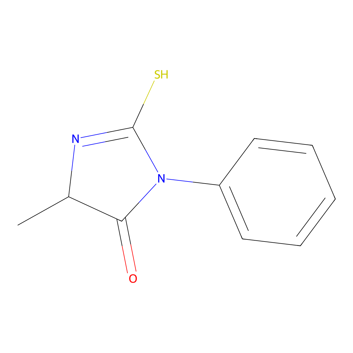 4-methyl-1-phenyl-2-sulfanyl-4H-imidazol-5-one molecular structure, CAS 4333-19-1