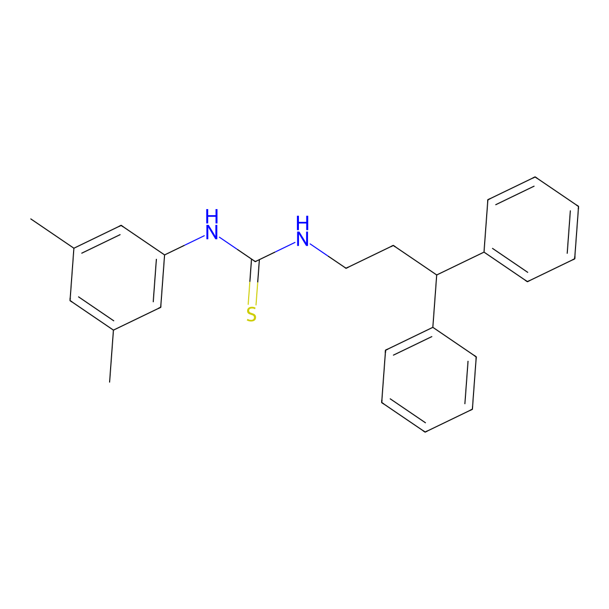 1-(3,5-Dimethylphenyl)-3-(3,3-diphenylpropyl)thiourea molecular structure, CAS 433305-32-9