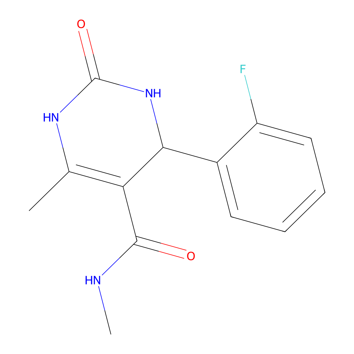 4-(2-fluorophenyl)-N,6-dimethyl-2-oxo-1,2,3,4-tetrahydropyrimidine-5-carboxamide molecular structure, CAS 433305-60-3