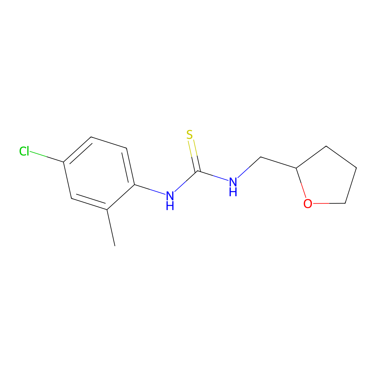 1-(4-Chloro-2-methylphenyl)-3-(oxolan-2-ylmethyl)thiourea molecular structure, CAS 433305-68-1