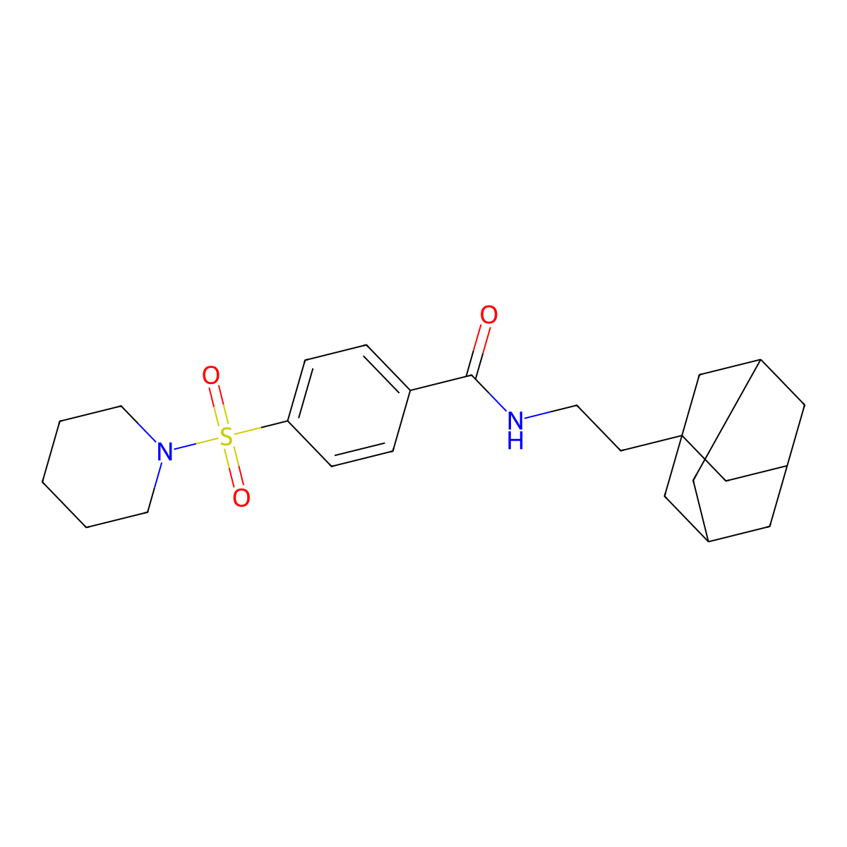 N-[2-(1-adamantyl)ethyl]-4-piperidin-1-ylsulfonylbenzamide molecular structure, CAS 433305-71-6