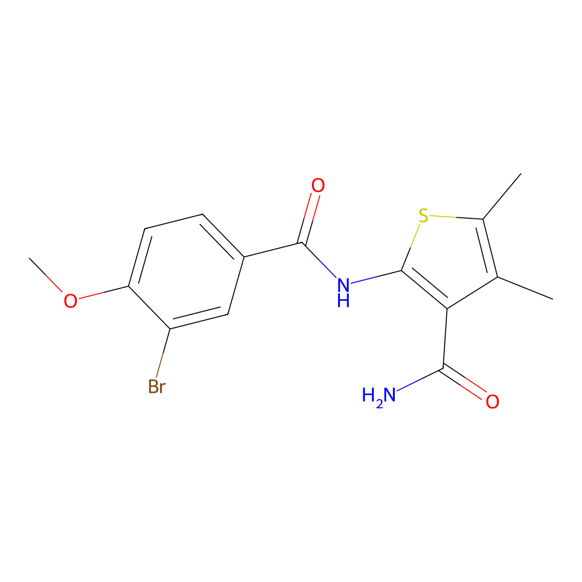 2-[(3-Bromo-4-methoxybenzoyl)amino]-4,5-dimethylthiophene-3-carboxamide molecular structure, CAS 433305-89-6