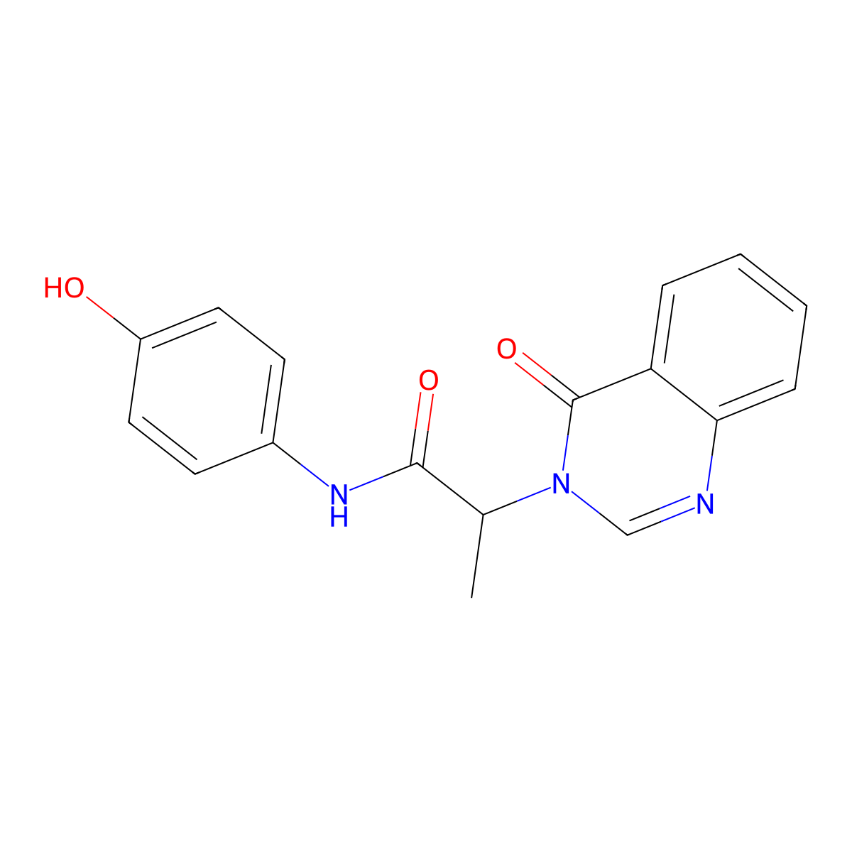N-(4-hydroxyphenyl)-2-(4-oxoquinazolin-3-yl)propanamide molecular structure, CAS 433305-96-5