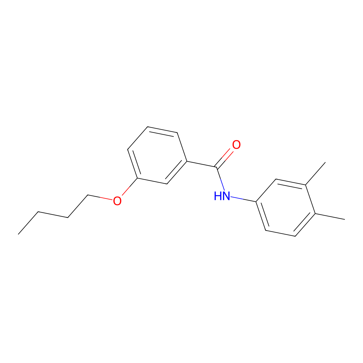 3-butoxy-N-(3,4-dimethylphenyl)benzamide molecular structure, CAS 433306-00-4