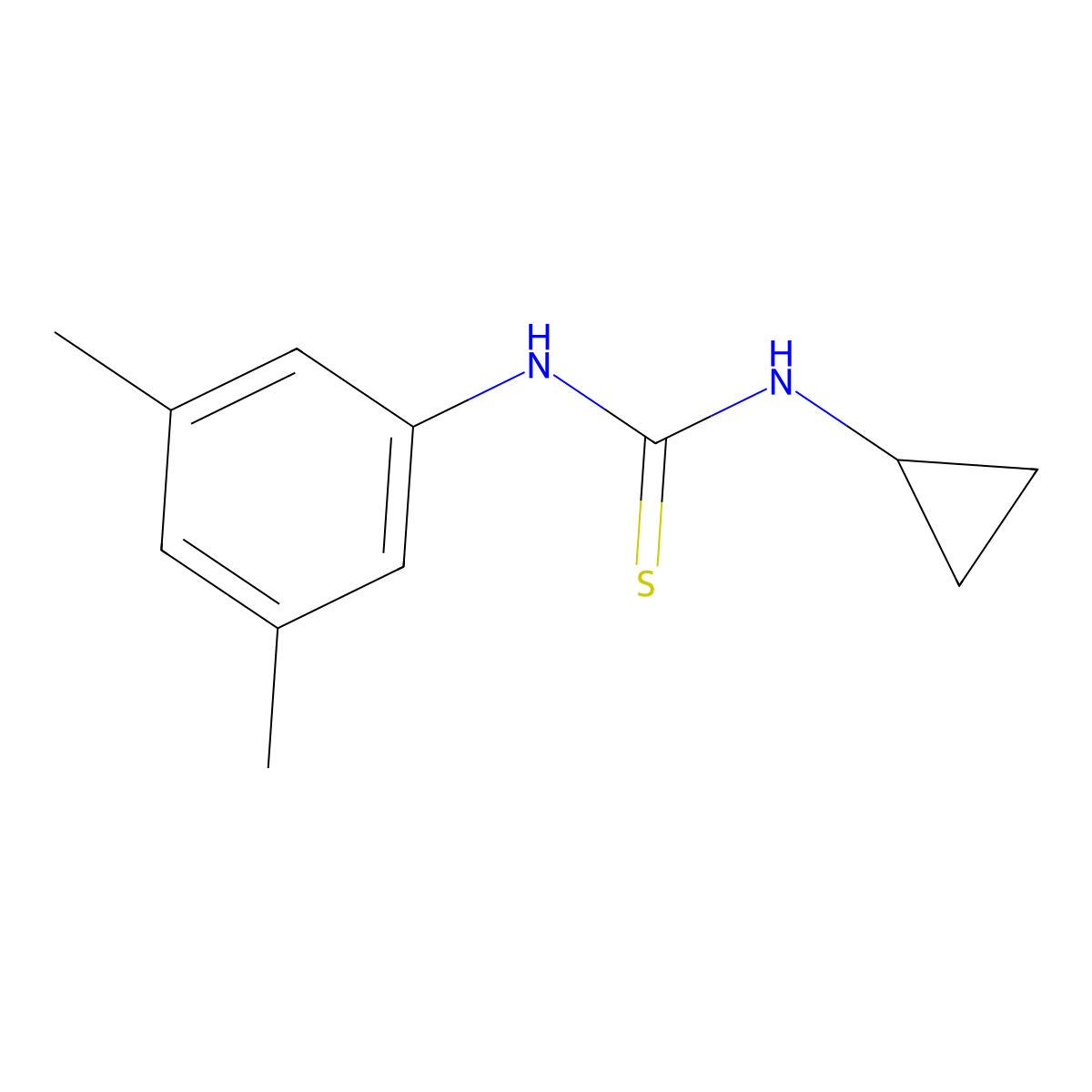 1-Cyclopropyl-3-(3,5-dimethylphenyl)thiourea molecular structure, CAS 433306-21-9
