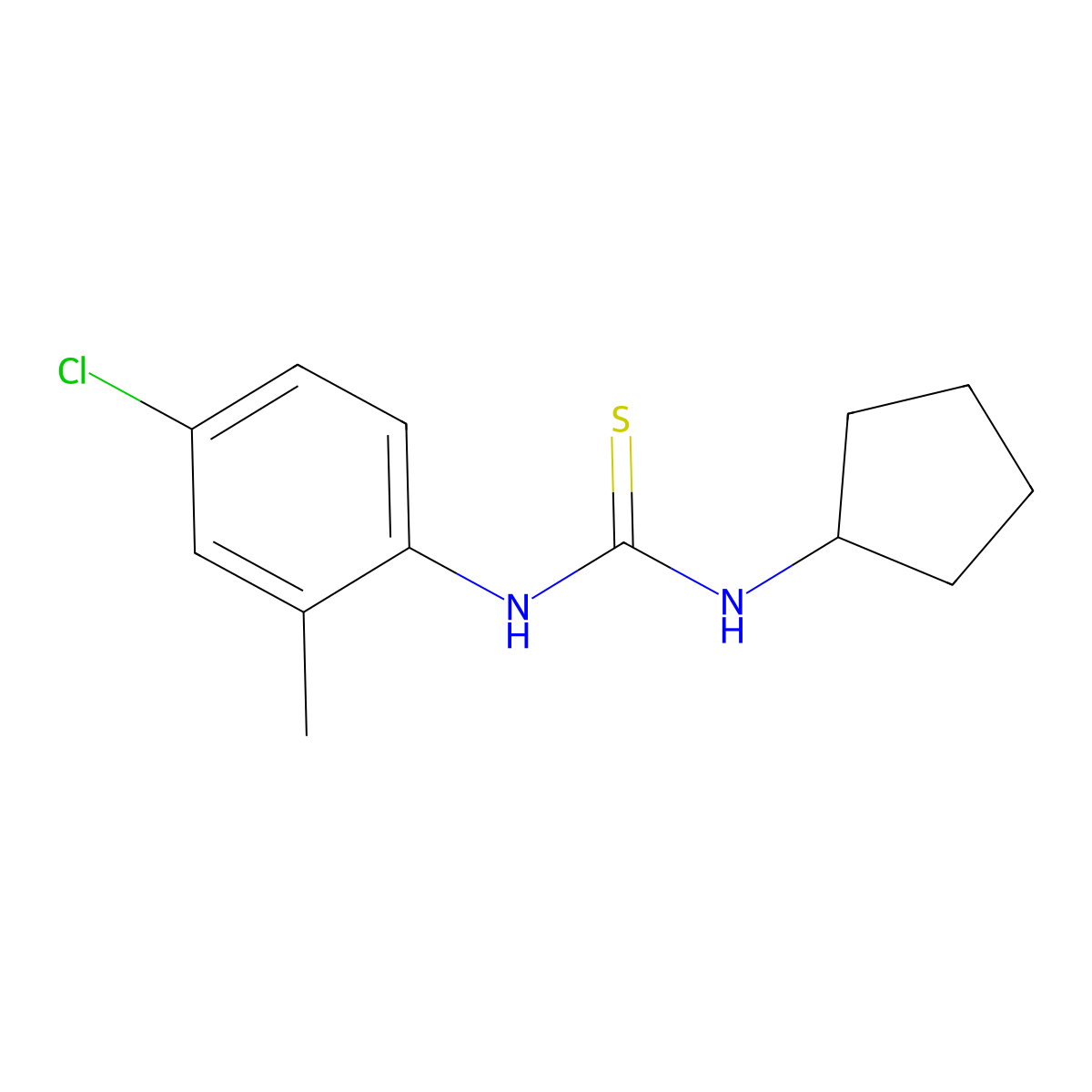 1-(4-Chloro-2-methylphenyl)-3-cyclopentylthiourea molecular structure, CAS 433306-24-2