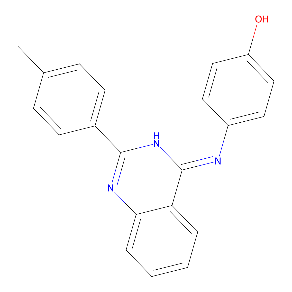 4-{[2-(4-Methylphenyl)quinazolin-4-yl]amino}phenol molecular structure, CAS 433306-31-1