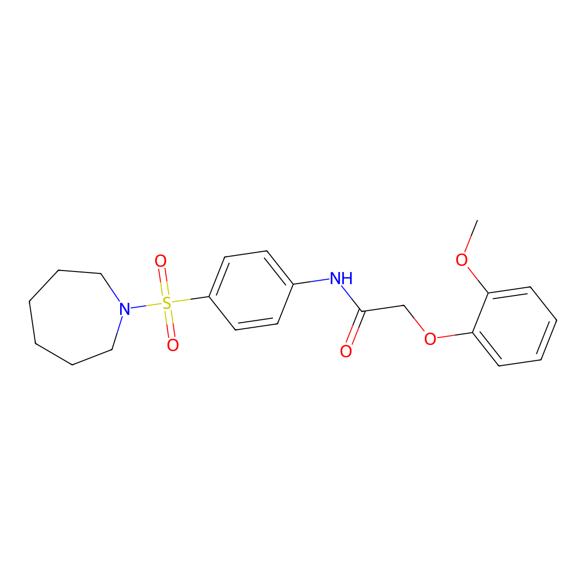 N-[4-(azepan-1-ylsulfonyl)phenyl]-2-(2-methoxyphenoxy)acetamide molecular structure, CAS 433306-39-9
