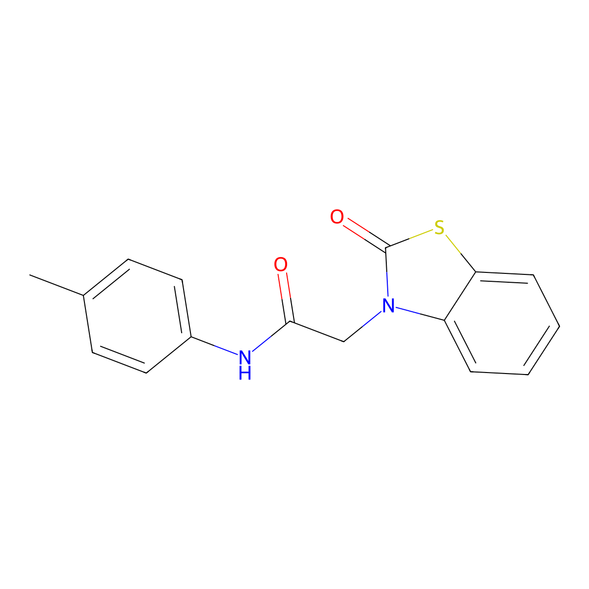 N-(4-methylphenyl)-2-(2-oxo-1,3-benzothiazol-3-yl)acetamide molecular structure, CAS 433306-41-3