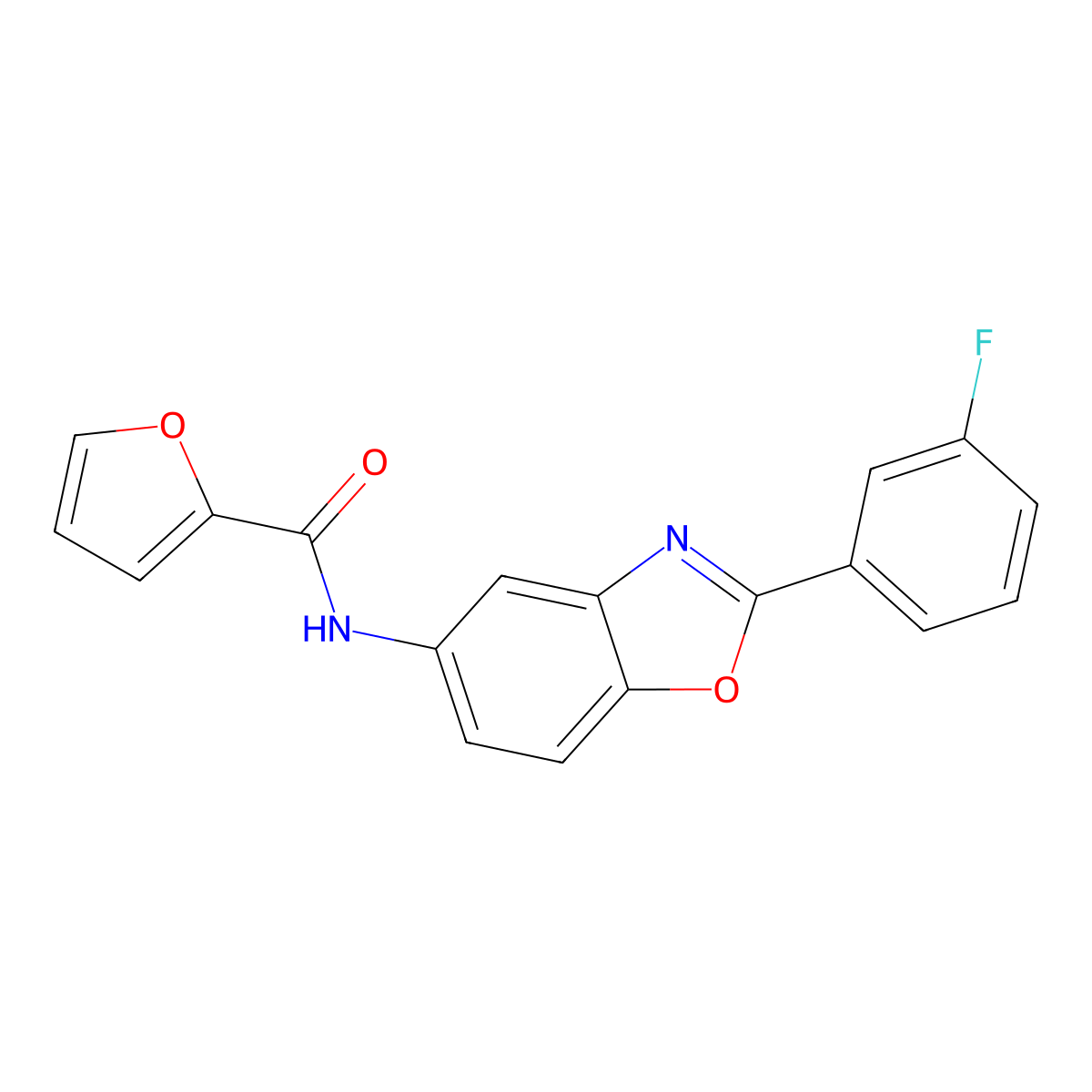 N-[2-(3-fluorophenyl)-1,3-benzoxazol-5-yl]-2-furamide molecular structure, CAS 433306-43-5