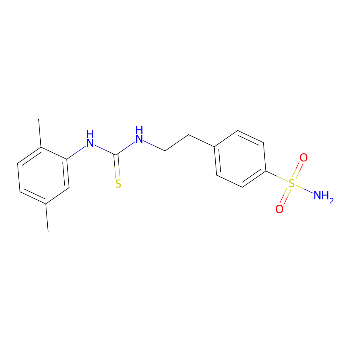 1-(2,5-Dimethylphenyl)-3-[2-(4-sulfamoylphenyl)ethyl]thiourea molecular structure, CAS 433306-50-4
