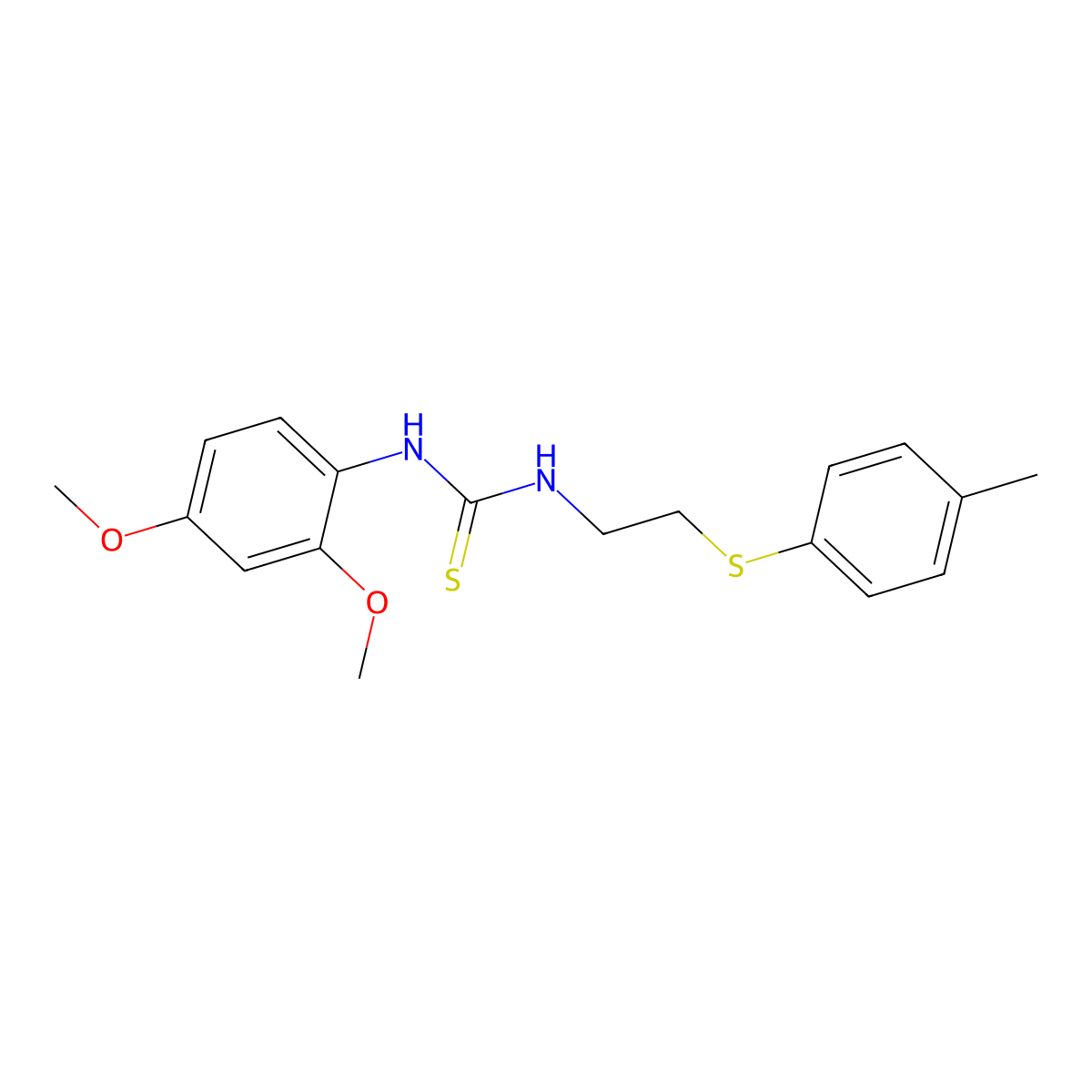 1-(2,4-Dimethoxyphenyl)-3-[2-(4-methylphenyl)sulfanylethyl]thiourea molecular structure, CAS 433306-61-7