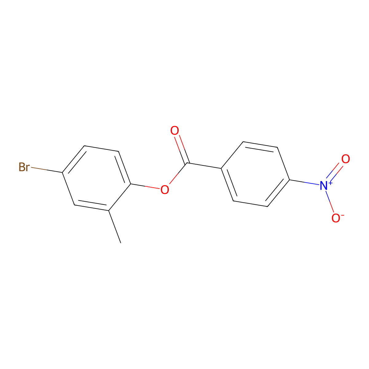 4-Bromo-2-methylphenyl 4-nitrobenzoate molecular structure, CAS 433306-67-3