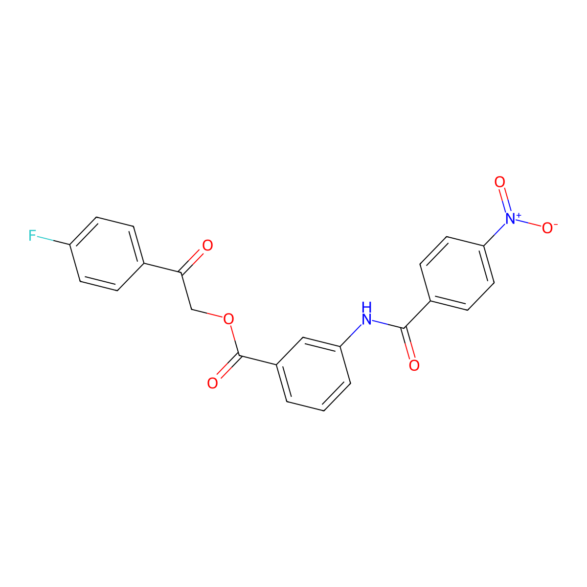 2-(4-Fluorophenyl)-2-oxoethyl 3-{[(4-nitrophenyl)carbonyl]amino}benzoate molecular structure, CAS 433306-68-4