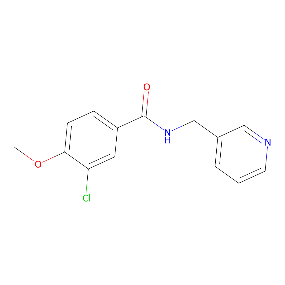 3-chloro-4-methoxy-N-(3-pyridinylmethyl)benzamide molecular structure, CAS 433306-80-0