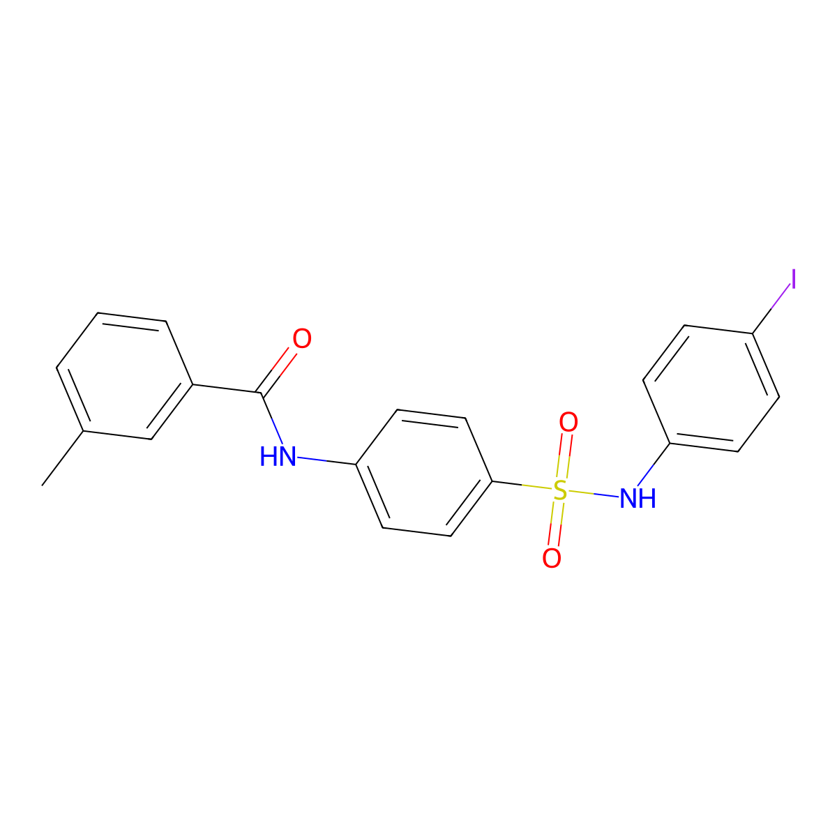N-[4-[(4-iodophenyl)sulfamoyl]phenyl]-3-methylbenzamide molecular structure, CAS 433306-81-1
