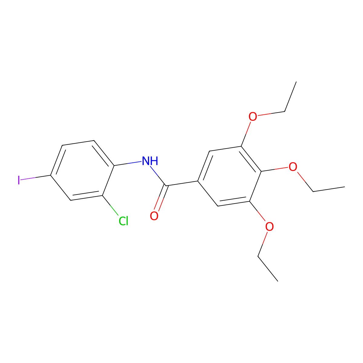 N-(2-chloro-4-iodophenyl)-3,4,5-triethoxybenzamide molecular structure, CAS 433306-89-9