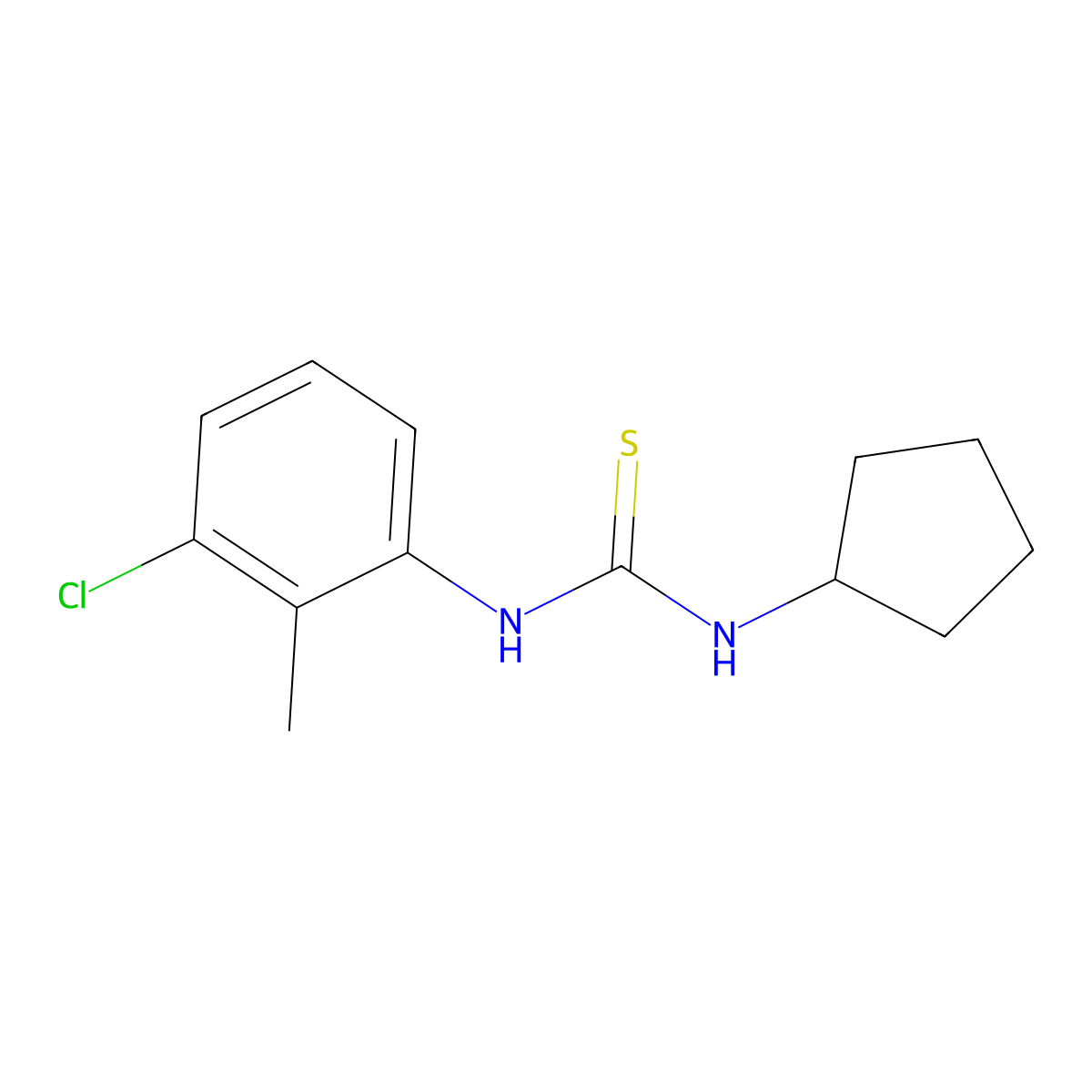 1-(3-Chloro-2-methylphenyl)-3-cyclopentylthiourea molecular structure, CAS 433306-99-1