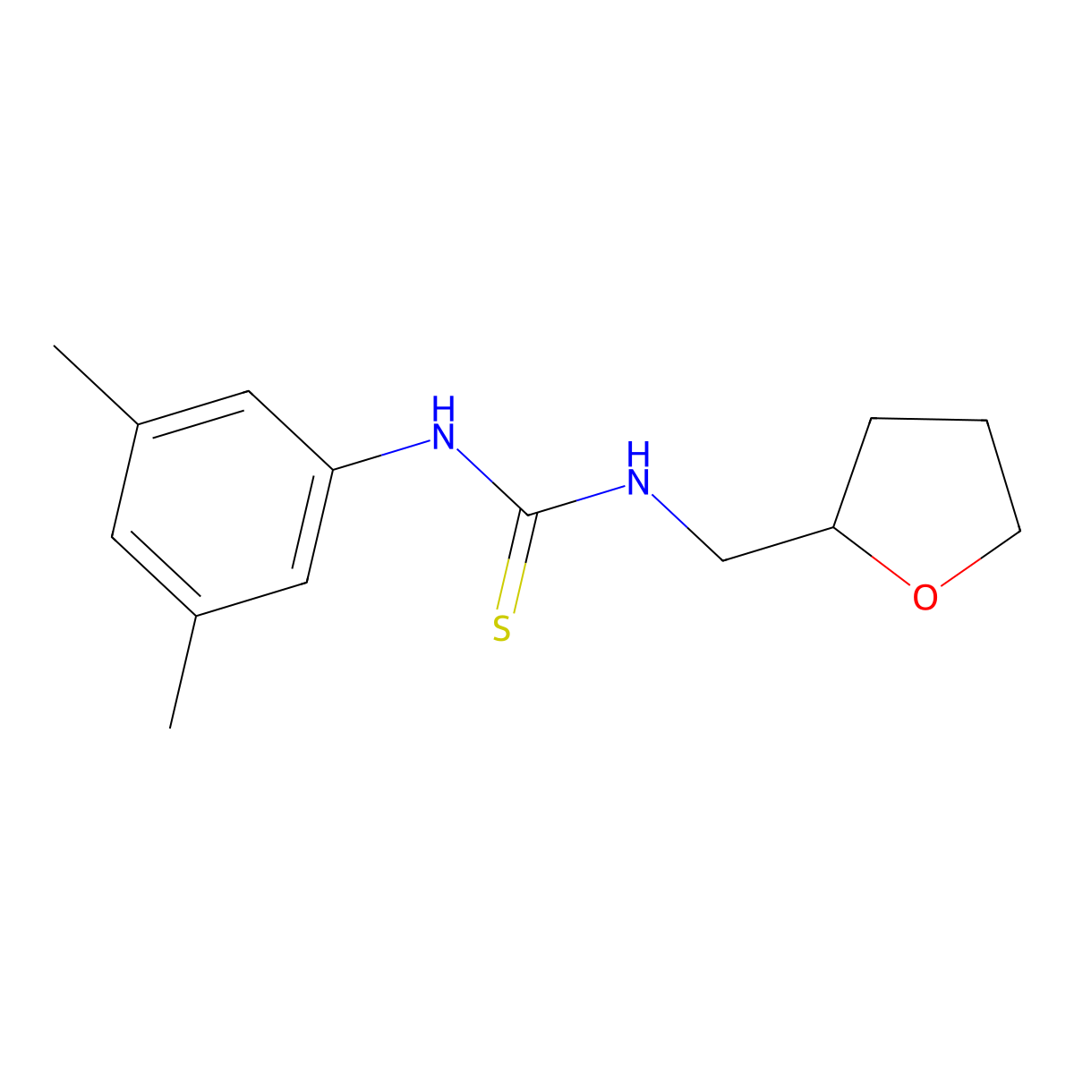 1-(3,5-Dimethylphenyl)-3-(tetrahydrofuran-2-ylmethyl)thiourea molecular structure, CAS 433307-01-8
