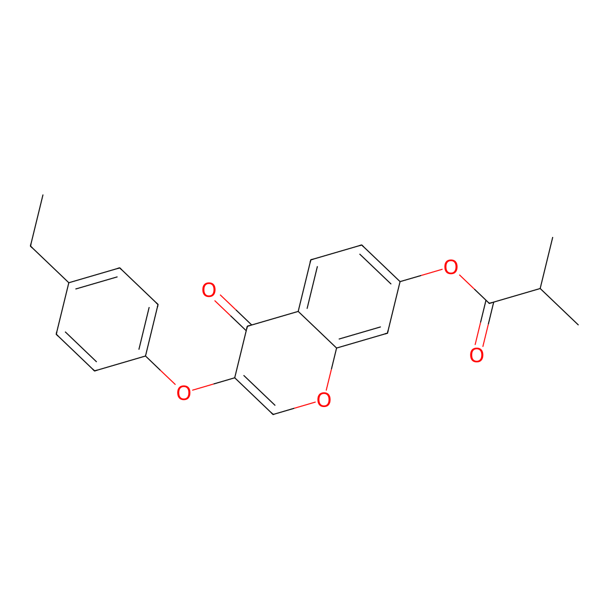 3-(4-ethylphenoxy)-4-oxo-4H-chromen-7-yl 2-methylpropanoate molecular structure, CAS 433307-08-5