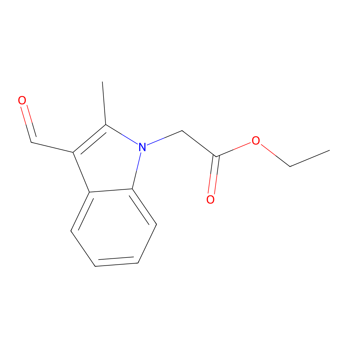 ethyl (3-formyl-2-methyl-1H-indol-1-yl)acetate molecular structure, CAS 433307-59-6