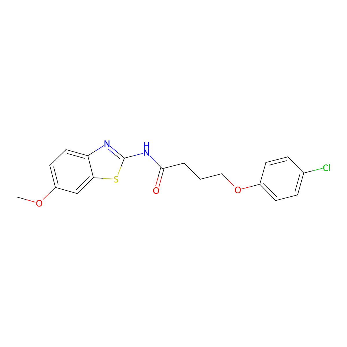 4-(4-chlorophenoxy)-N-(6-methoxy-1,3-benzothiazol-2-yl)butanamide molecular structure, CAS 433307-70-1