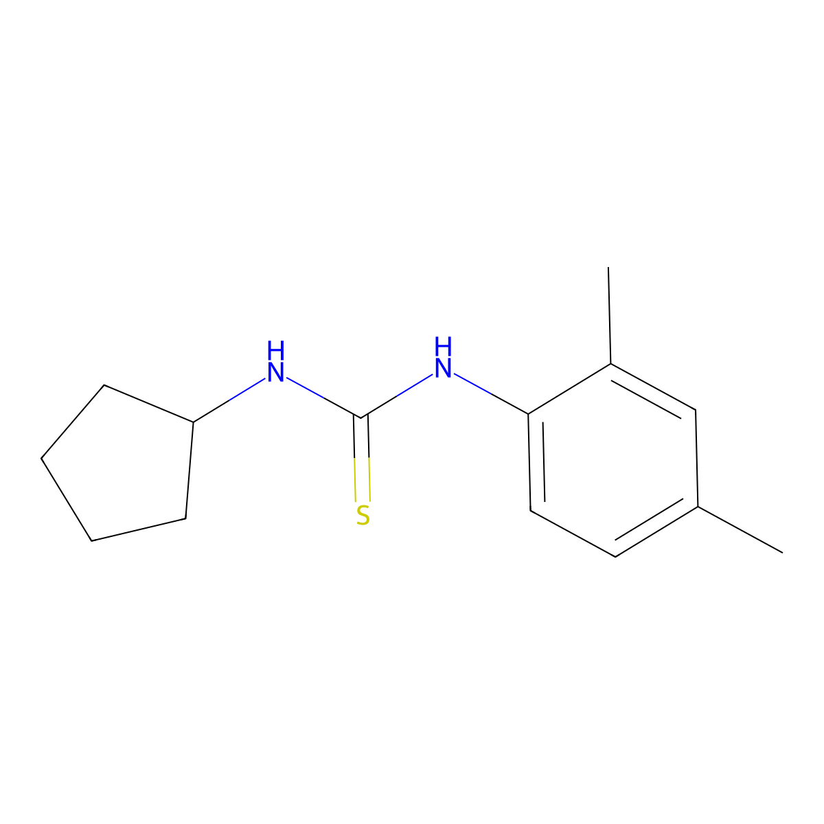 1-Cyclopentyl-3-(2,4-dimethylphenyl)thiourea molecular structure, CAS 433307-72-3