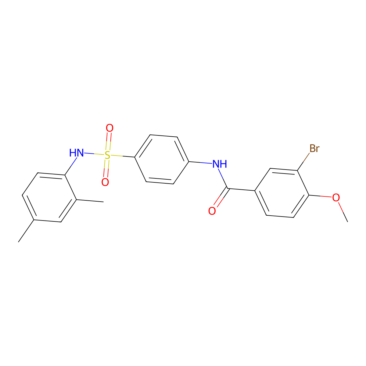 3-bromo-N-[4-[(2,4-dimethylphenyl)sulfamoyl]phenyl]-4-methoxybenzamide molecular structure, CAS 433307-74-5