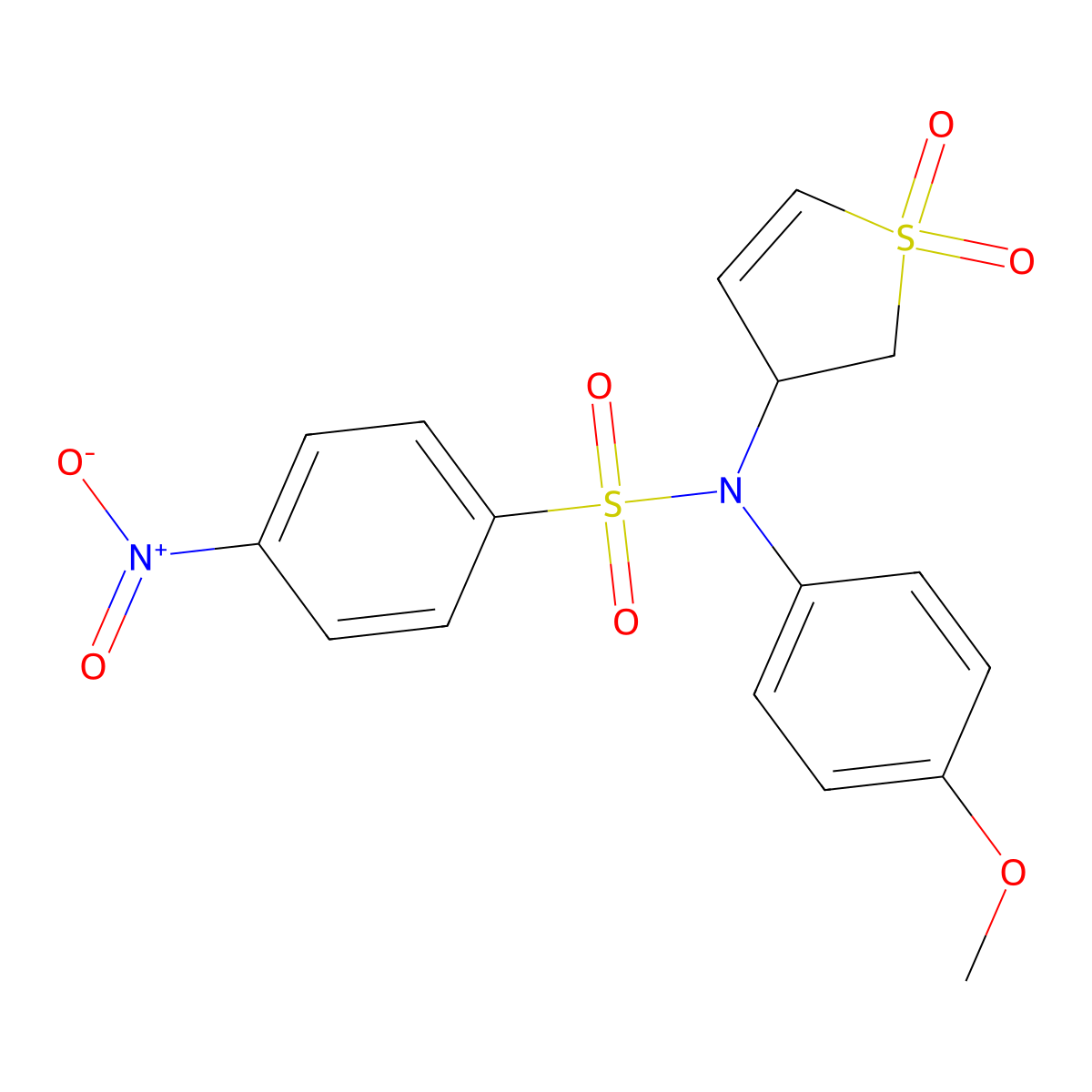 N-(1,1-dioxo-2,3-dihydrothiophen-3-yl)-N-(4-methoxyphenyl)-4-nitrobenzenesulfonamide molecular structure, CAS 433307-76-7