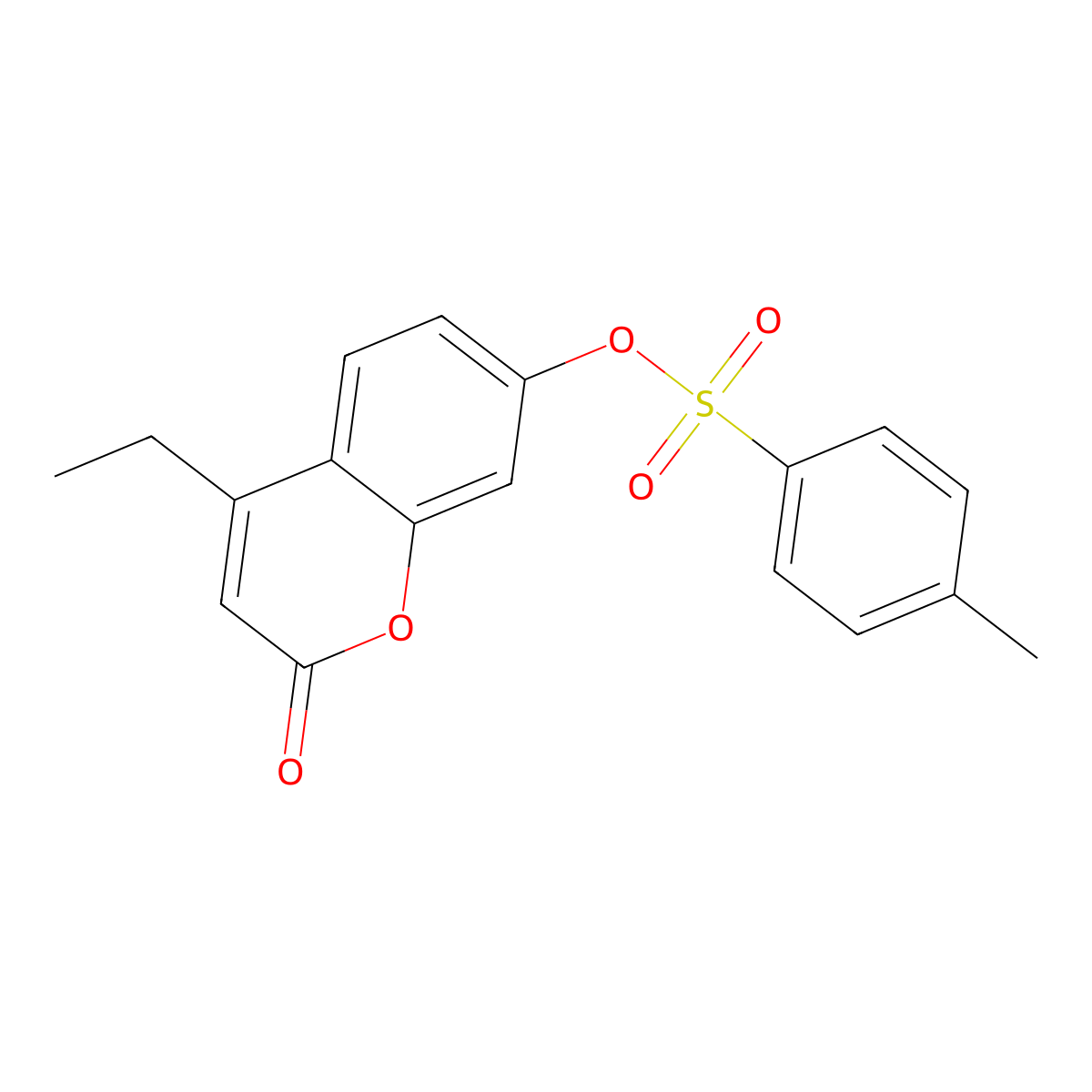 4-ethyl-2-oxo-2H-chromen-7-yl 4-methylbenzene-1-sulfonate molecular structure, CAS 433308-02-2