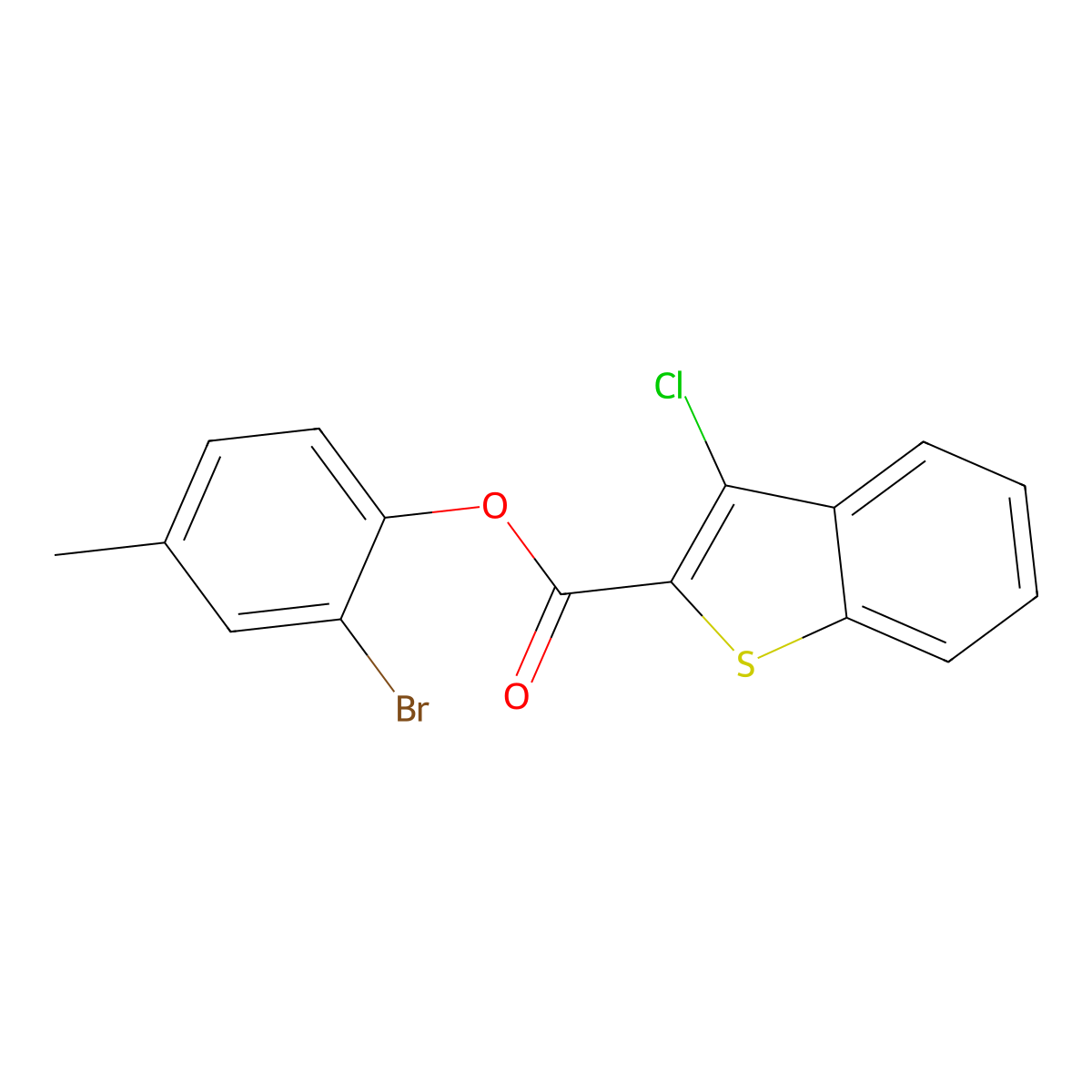 2-Bromo-4-methylphenyl 3-chloro-1-benzothiophene-2-carboxylate molecular structure, CAS 433308-14-6