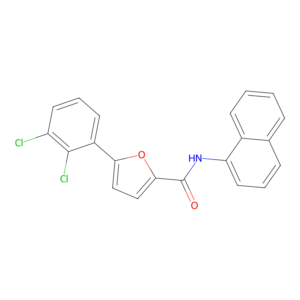 5-(2,3-dichlorophenyl)-N-naphthalen-1-ylfuran-2-carboxamide molecular structure, CAS 433308-22-6