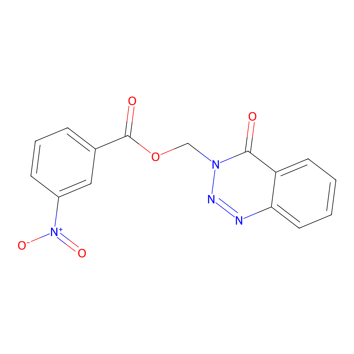 (4-oxo-1,2,3-benzotriazin-3(4H)-yl)methyl 3-nitrobenzoate molecular structure, CAS 433308-47-5