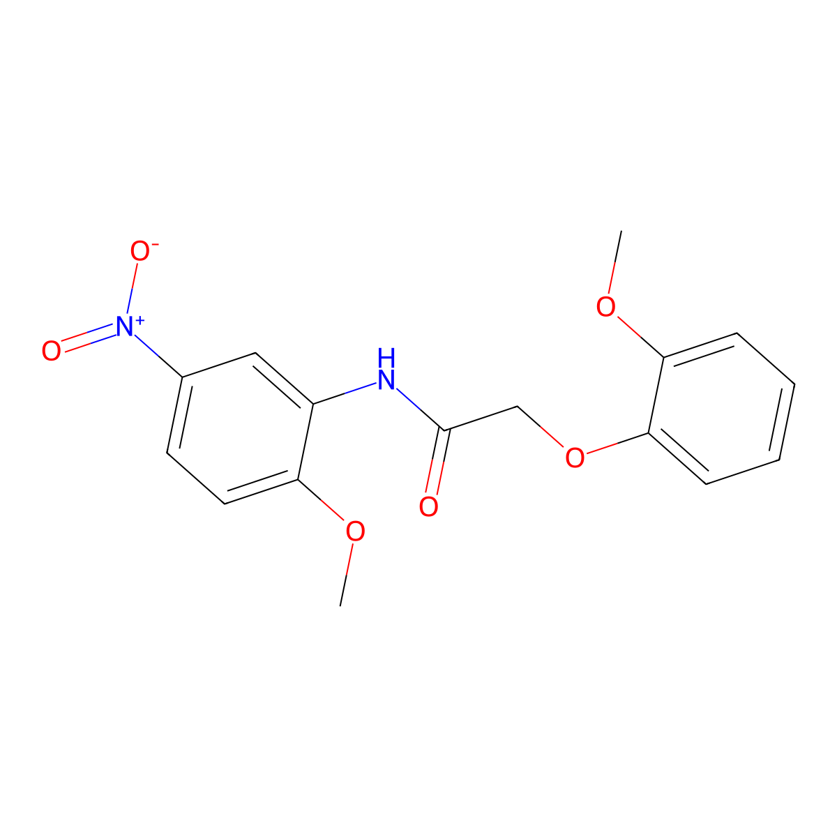 N-(2-methoxy-5-nitrophenyl)-2-(2-methoxyphenoxy)acetamide molecular structure, CAS 433308-59-9