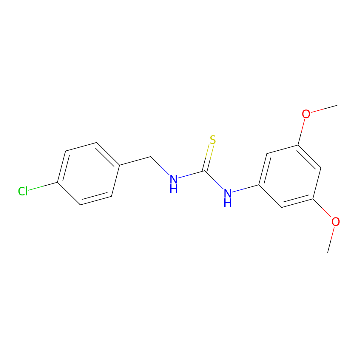 1-(4-Chlorobenzyl)-3-(3,5-dimethoxyphenyl)thiourea molecular structure, CAS 433308-64-6