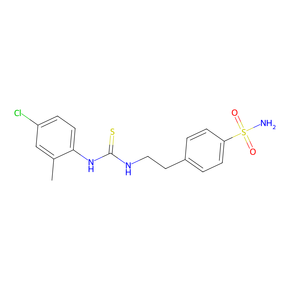 1-(4-Chloro-2-methylphenyl)-3-[2-(4-sulfamoylphenyl)ethyl]thiourea molecular structure, CAS 433308-77-1