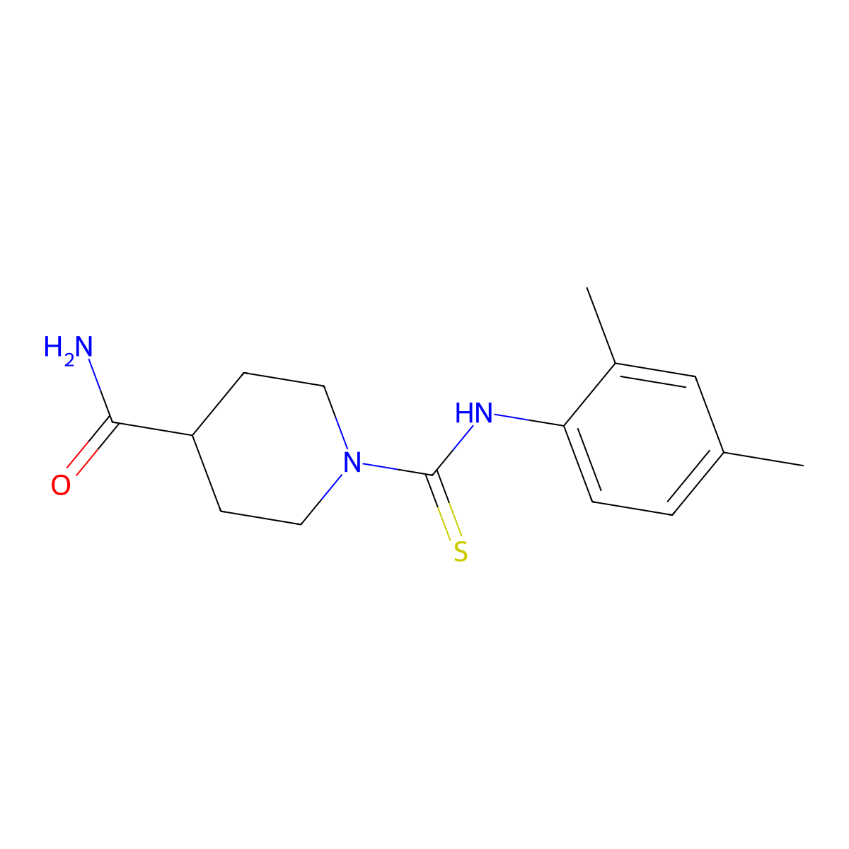 1-[(2,4-Dimethylphenyl)carbamothioyl]piperidine-4-carboxamide molecular structure, CAS 433308-84-0