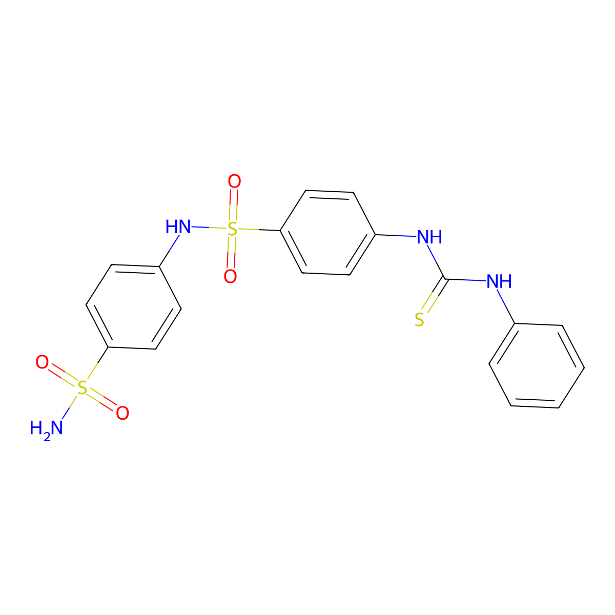 N-[4-(aminosulfonyl)phenyl]-4-[(anilinocarbonothioyl)amino]benzenesulfonamide molecular structure, CAS 433309-05-8