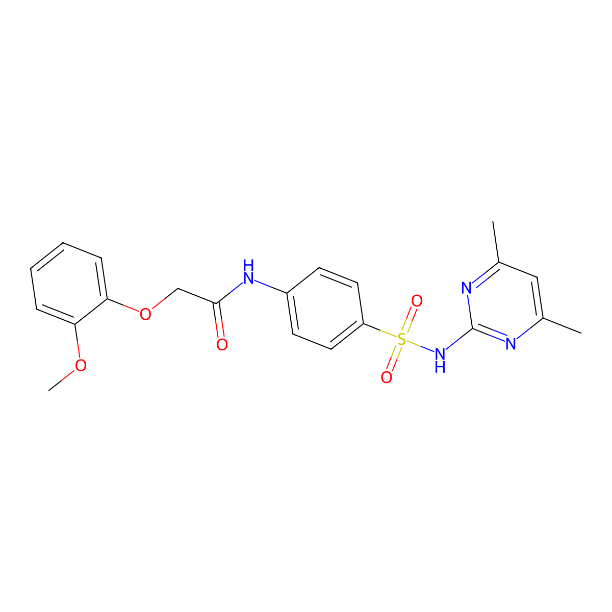 N-[4-[(4,6-dimethylpyrimidin-2-yl)sulfamoyl]phenyl]-2-(2-methoxyphenoxy)acetamide molecular structure, CAS 433309-10-5