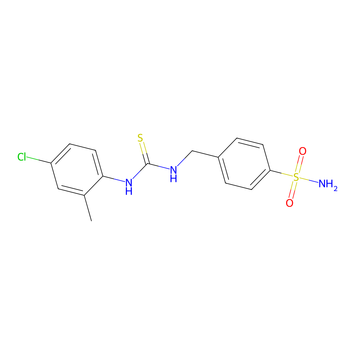 1-(4-Chloro-2-methylphenyl)-3-[(4-sulfamoylphenyl)methyl]thiourea molecular structure, CAS 433309-19-4