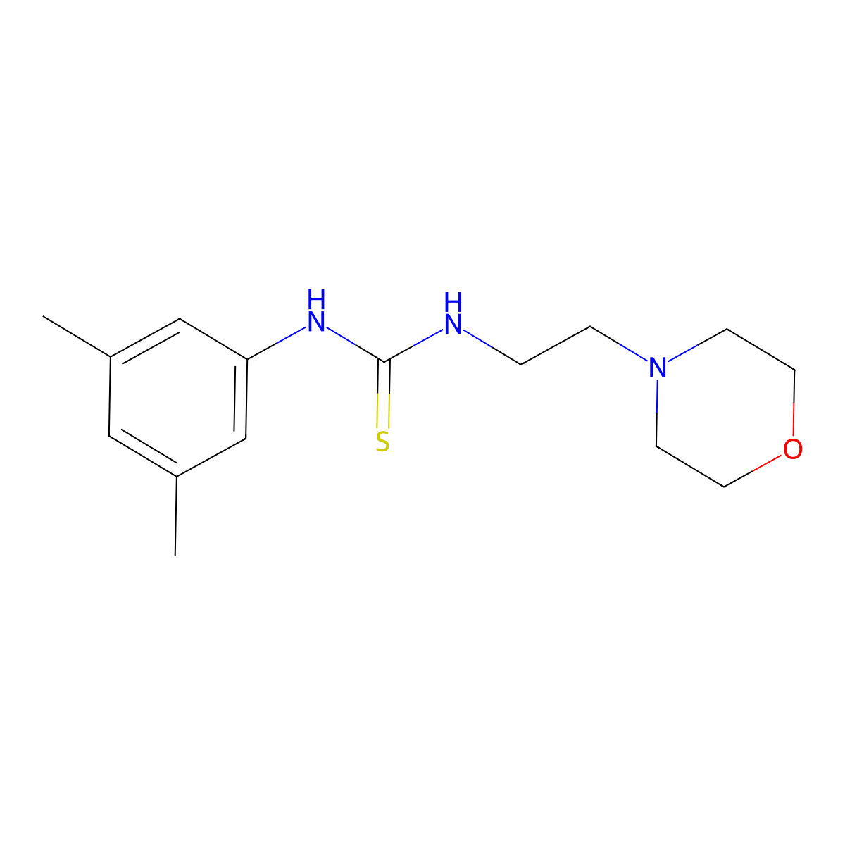 1-(3,5-Dimethylphenyl)-3-(2-morpholin-4-ylethyl)thiourea molecular structure, CAS 433309-25-2