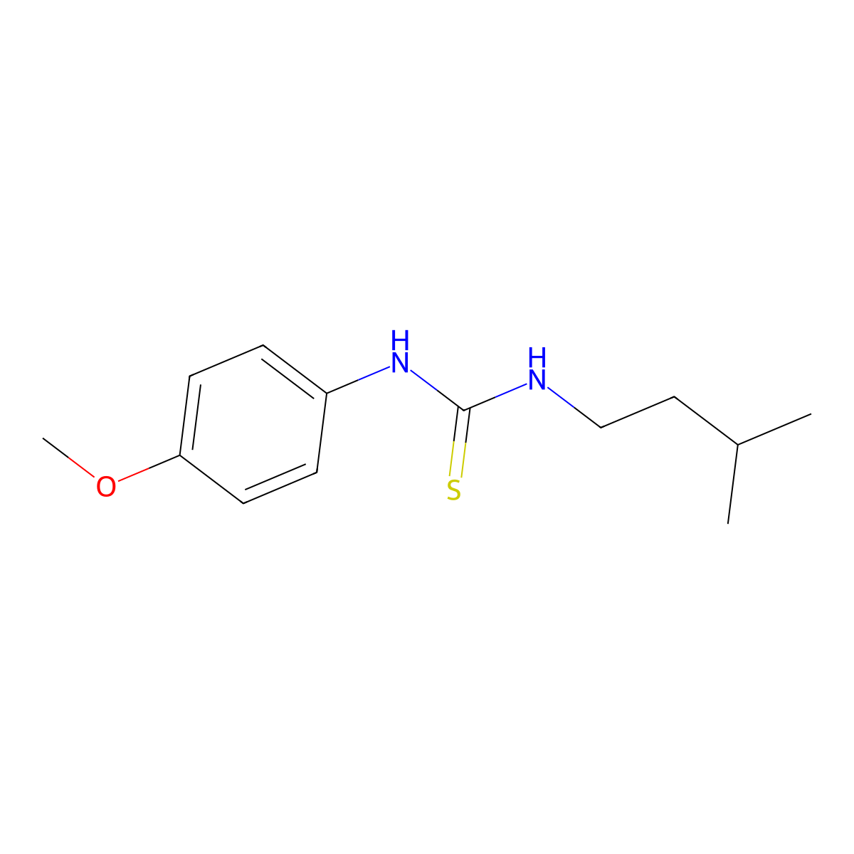 1-(4-Methoxyphenyl)-3-(3-methylbutyl)thiourea molecular structure, CAS 433309-29-6