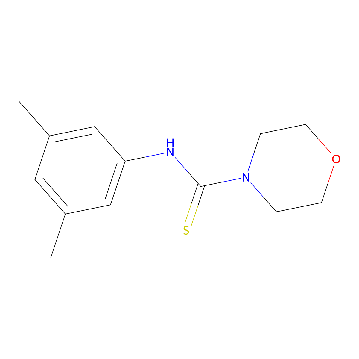 N-(3,5-dimethylphenyl)morpholine-4-carbothioamide molecular structure, CAS 433309-39-8