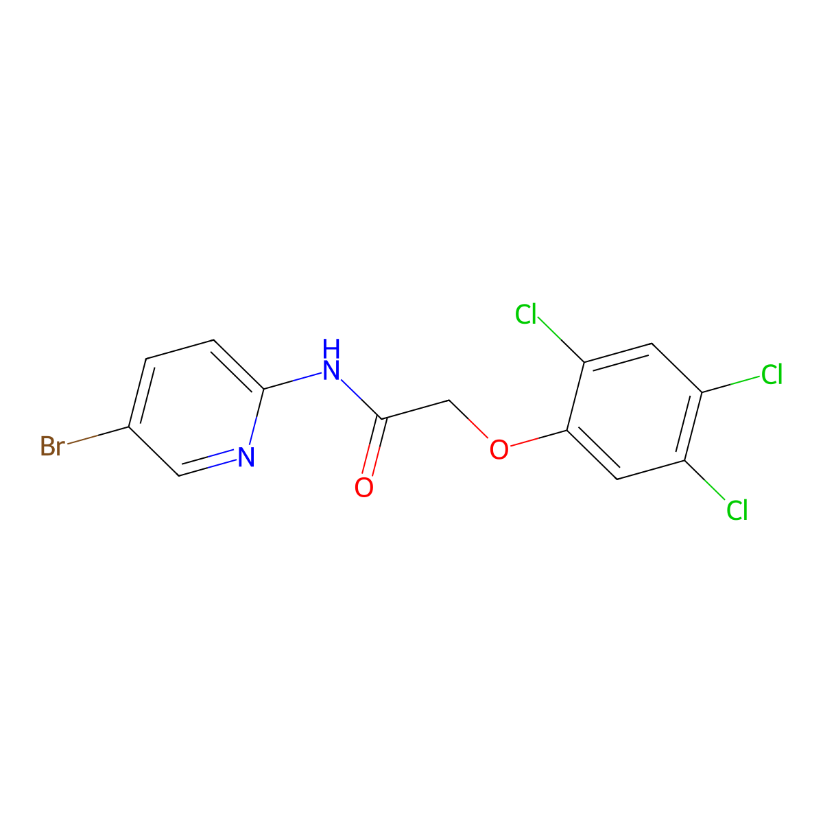 N-(5-bromopyridin-2-yl)-2-(2,4,5-trichlorophenoxy)acetamide molecular structure, CAS 433309-53-6