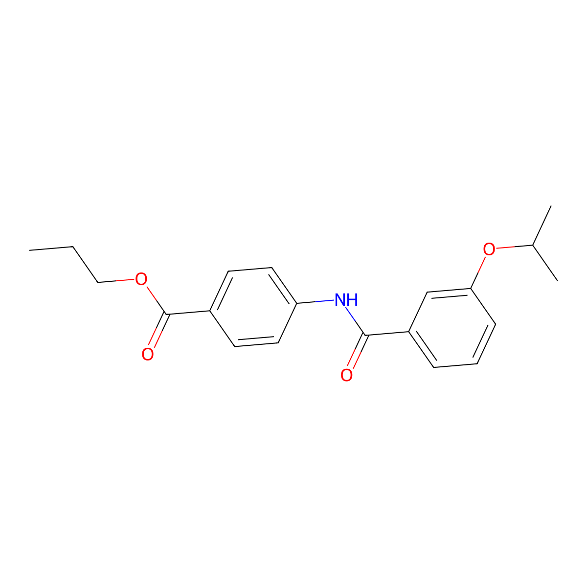 Propyl 4-({[3-(propan-2-yloxy)phenyl]carbonyl}amino)benzoate molecular structure, CAS 433309-65-0