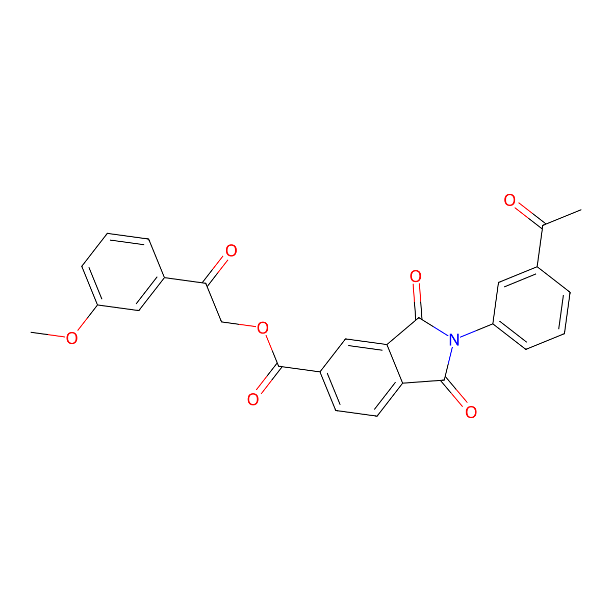 2-(3-methoxyphenyl)-2-oxoethyl 2-(3-acetylphenyl)-1,3-dioxo-2,3-dihydro-1H-isoindole-5-carboxylate molecular structure, CAS 433309-79-6