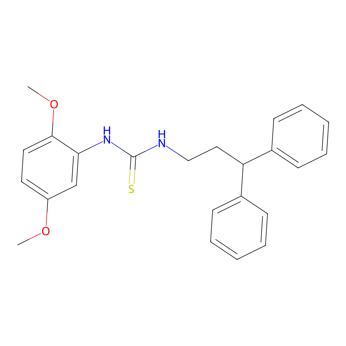 1-(2,5-Dimethoxyphenyl)-3-(3,3-diphenylpropyl)thiourea molecular structure, CAS 433309-85-4