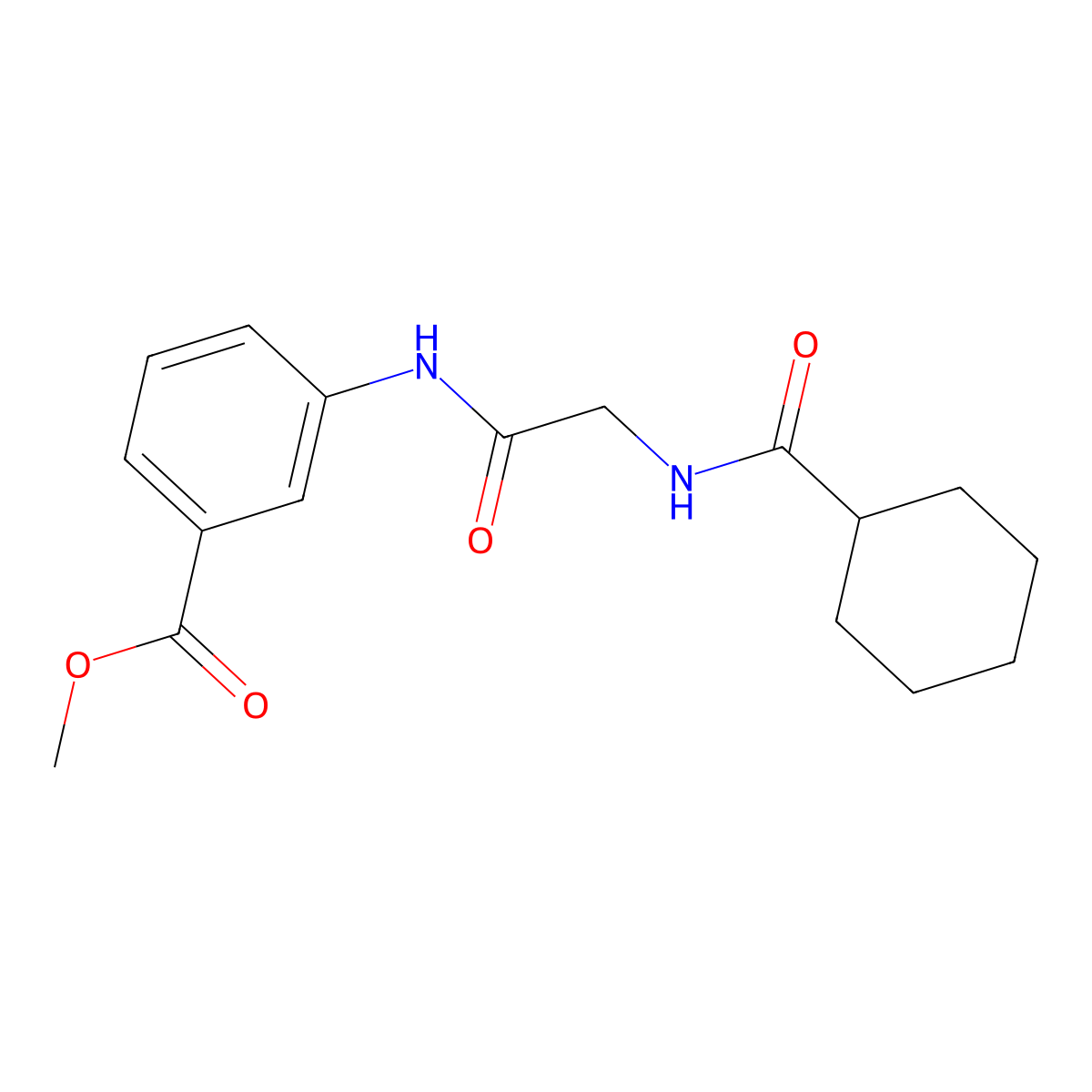 Methyl 3-(2-(cyclohexanecarboxamido)acetamido)benzoate molecular structure, CAS 433309-86-5