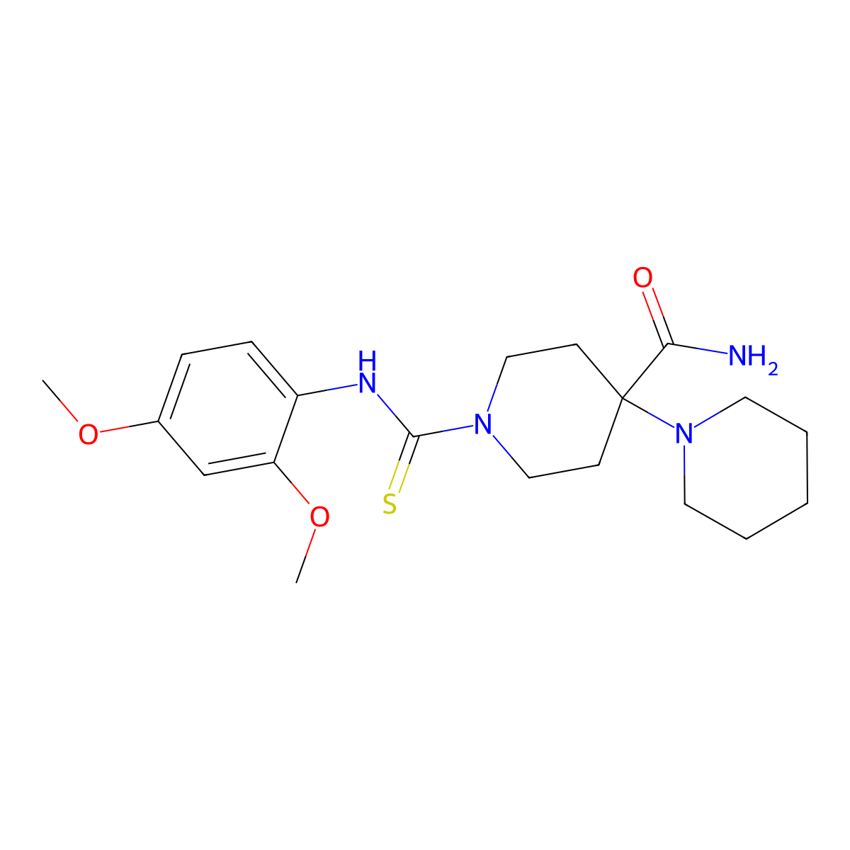 1-[(2,4-Dimethoxyphenyl)carbamothioyl]-4-piperidin-1-ylpiperidine-4-carboxamide molecular structure, CAS 433309-93-4